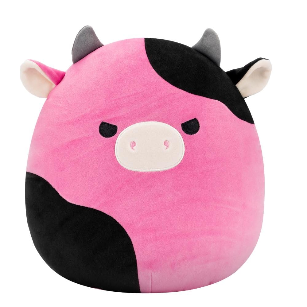 Squishmallows 12-Inch Pollyanna the Black & Pink Cow Plush 1