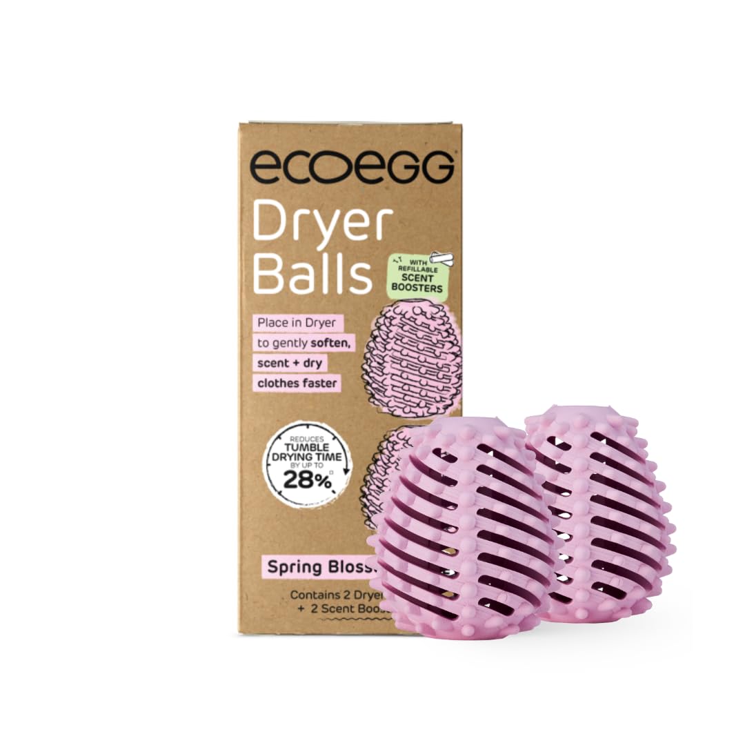 Ecoegg Dryer Balls - Reduces Drying Time by up to 28% | Softens Clothes Naturally | Spring Blossom Scent | 2 Count 1