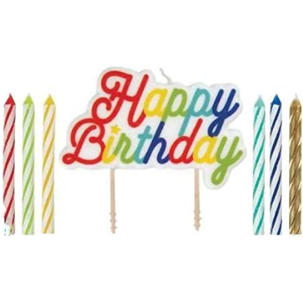 Unique Party Spiral Birthday Candles Pack of 12 with 'Happy Birthday' Pick Topper | Wax, Unscented 3