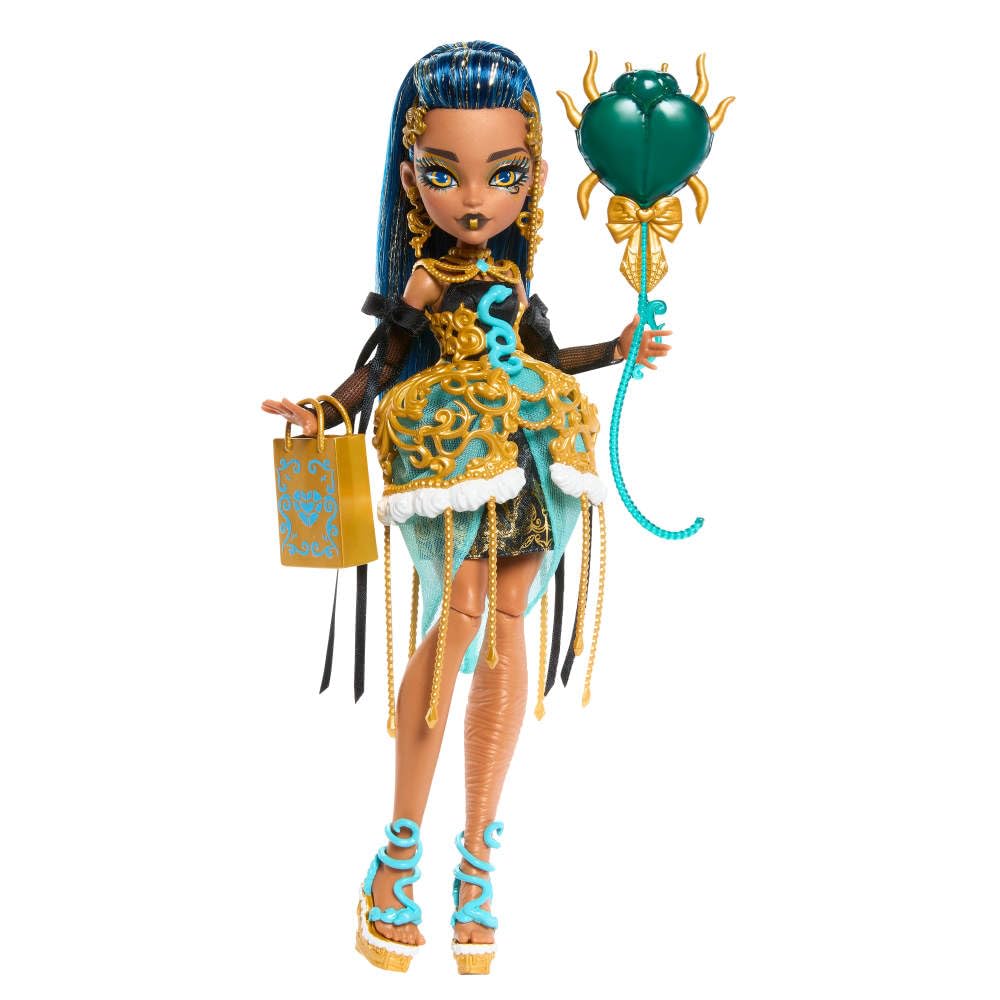Monster High Cleo De Nile Scary Sweet Birthday Doll in Golden Party Dress with Accessories 1