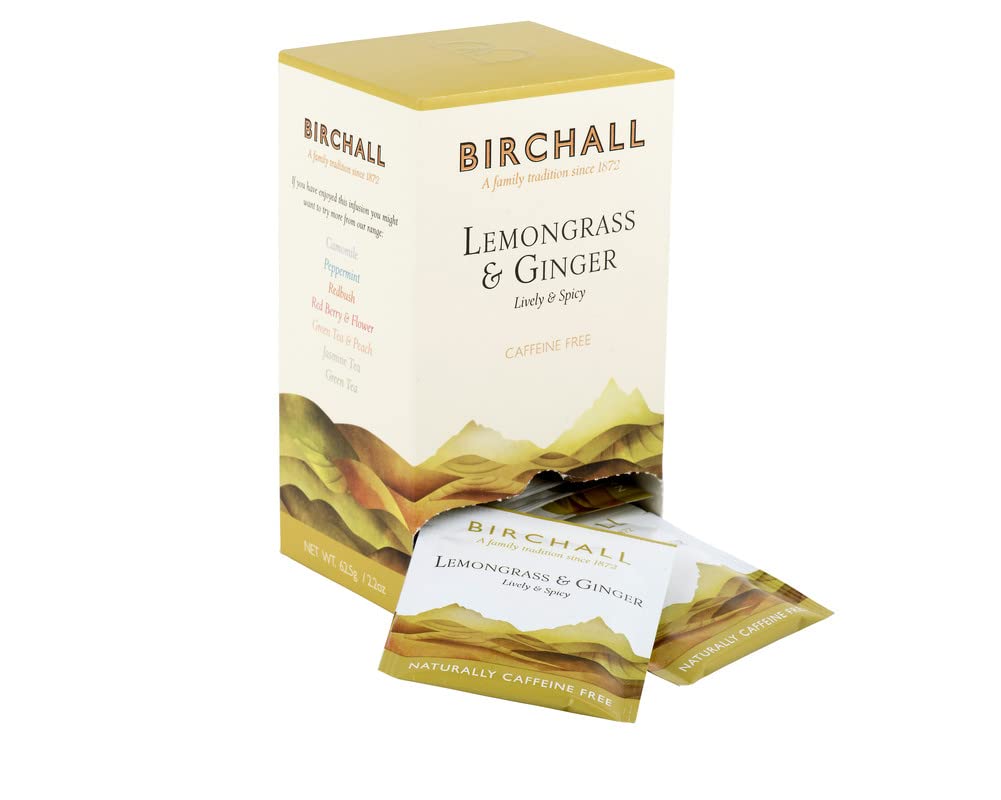 Birchall - Lemongrass & Ginger Tea Gift Set, 6 Boxes of 25 Enveloped Plant-Based Tea Bags 1