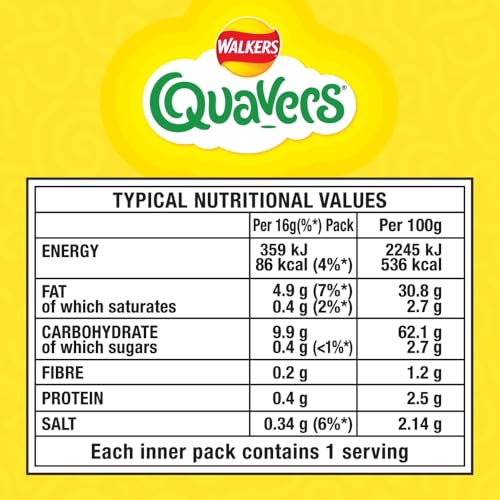 Walkers Quavers Cheese Multipack Snacks 6x16g