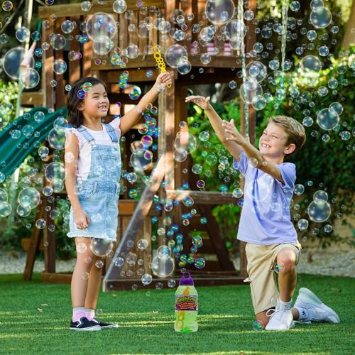 Gazillion Bubbles Original Bubble Solution 2L with 7-in-1 Wand - Non-Toxic, Long-Lasting Bubbles for Outdoor Play
