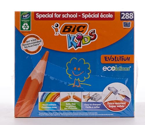 BIC Kids Evolution Coloured Pencils - Wood-Free, Durable Art Supplies for Kids 5+