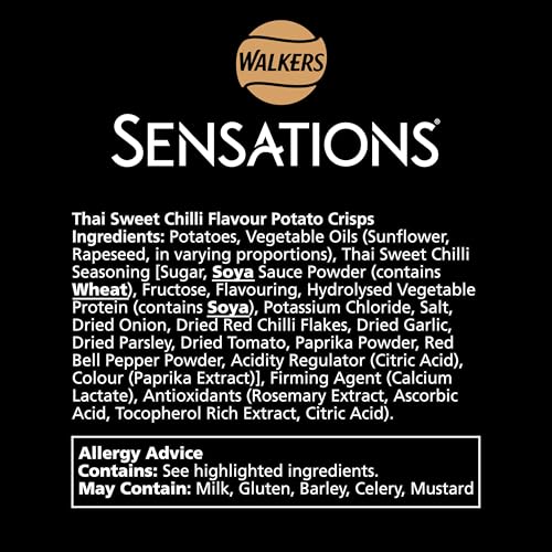 Walkers Sensations Thai Sweet Chilli Multipack Crisps, 5x25g