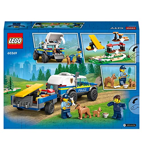 LEGO City Mobile Police Dog Training Set 60369 - SUV Toy with Trailer & Puppy Figures for Kids 5+ 10