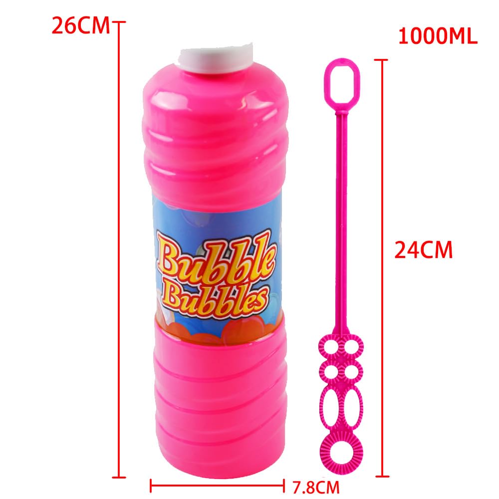 RAM Giant 1 Litre Bubble Mixture with Wand for Bubble Machines - Kids Outdoor Play (Ages 18 Months - 8 Years)