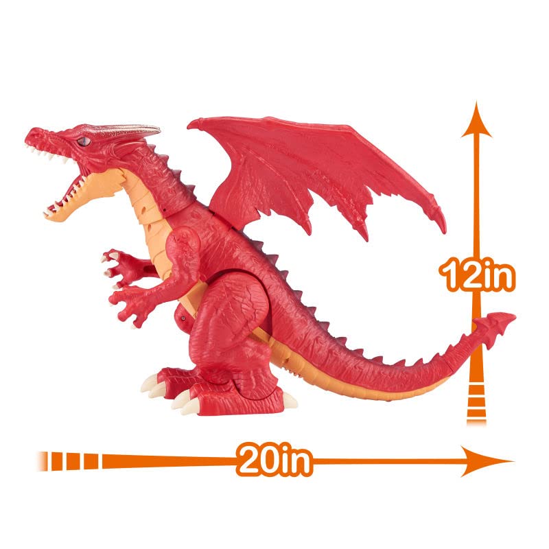 ZURU Robo Alive Fire Breathing Roaring Dragon - Electronic Interactive Play Figure, Red 2