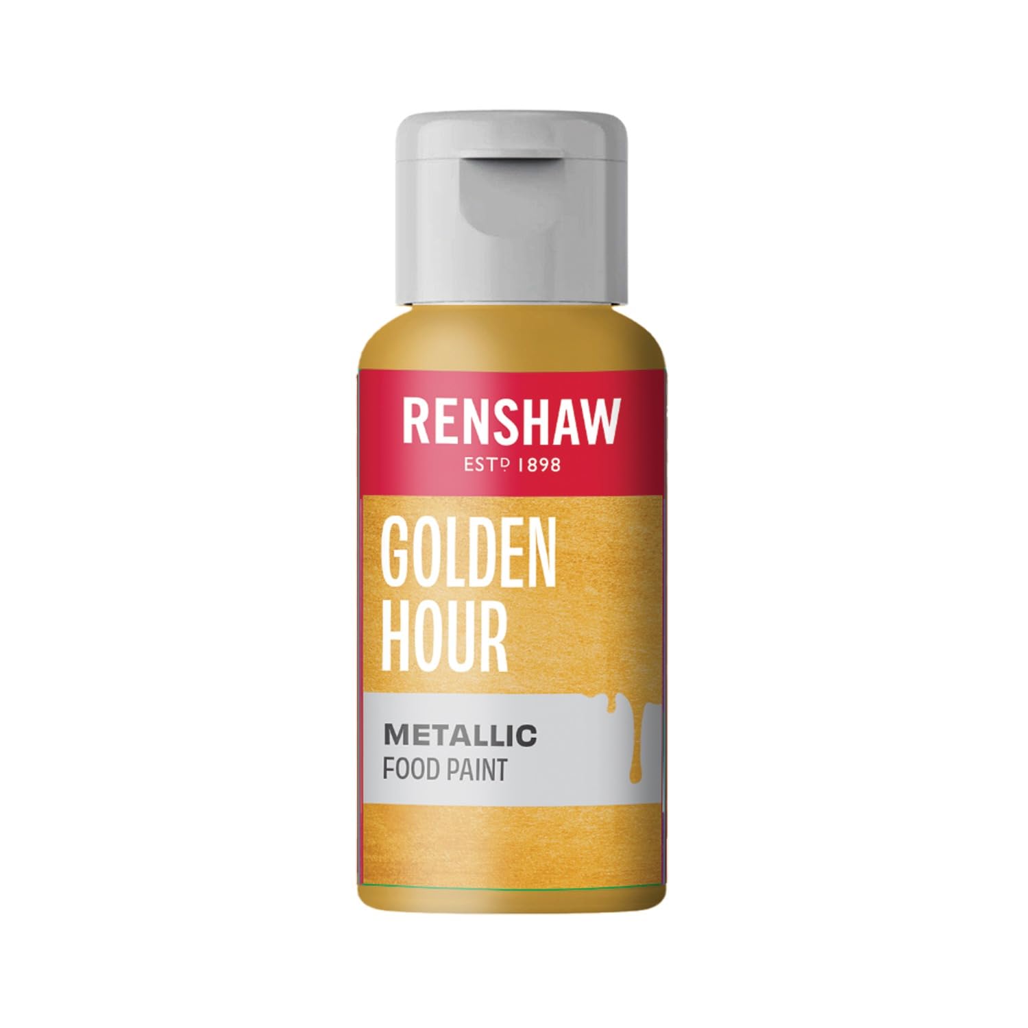 Renshaw Edible Metallic Food Paint - Golden Hour (Gold) | Ready-to-Use | 20g