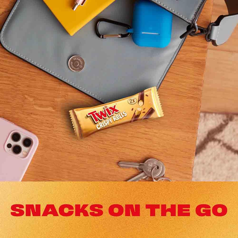 Twix Crispy Rolls, Milk Chocolate, Caramel and Biscuit Snack Bar, 24 x 22.5g 5