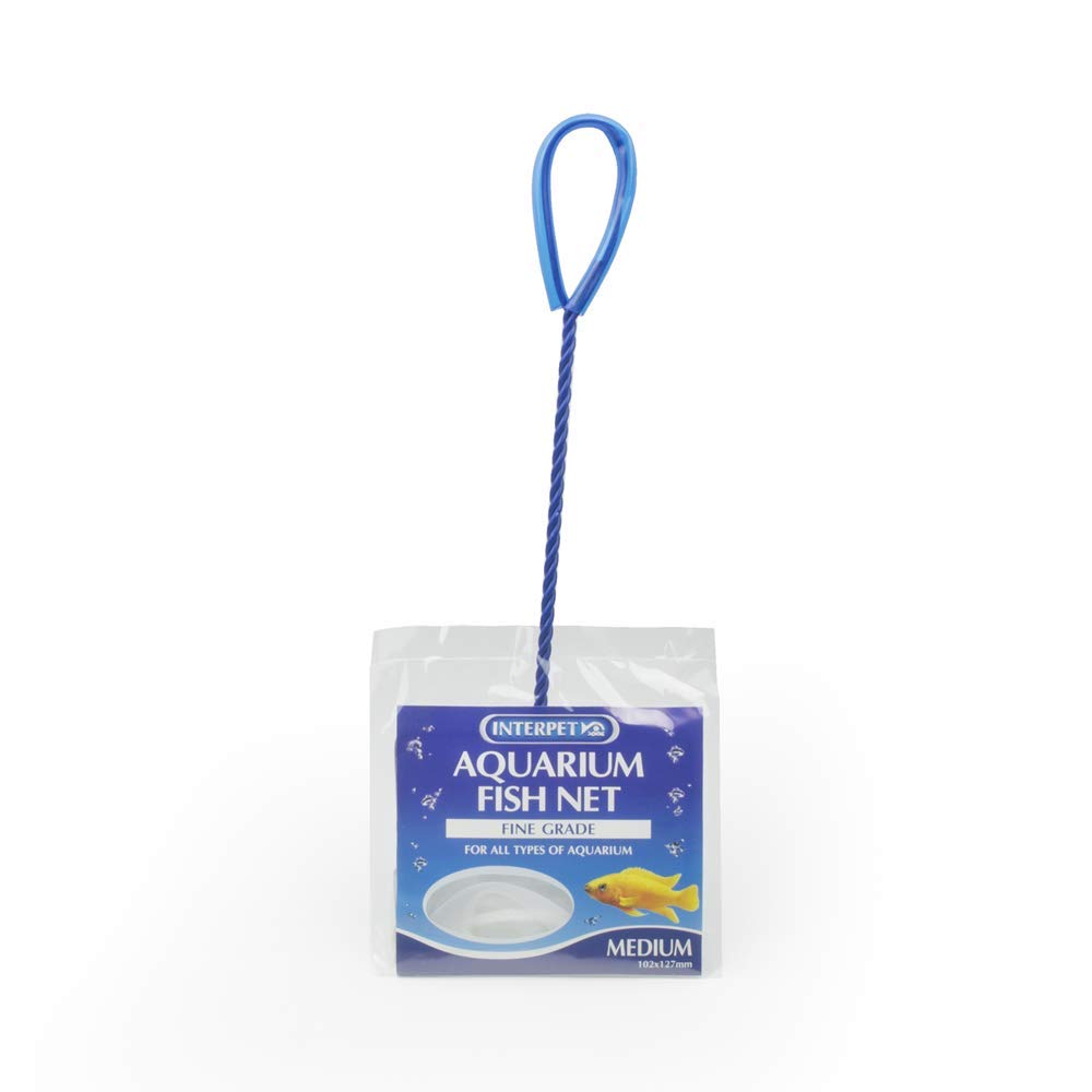 Interpet Fine Mesh Aquarium Net - Medium Size, 4' x 5' Catch Area | Safe for Freshwater & Saltwater