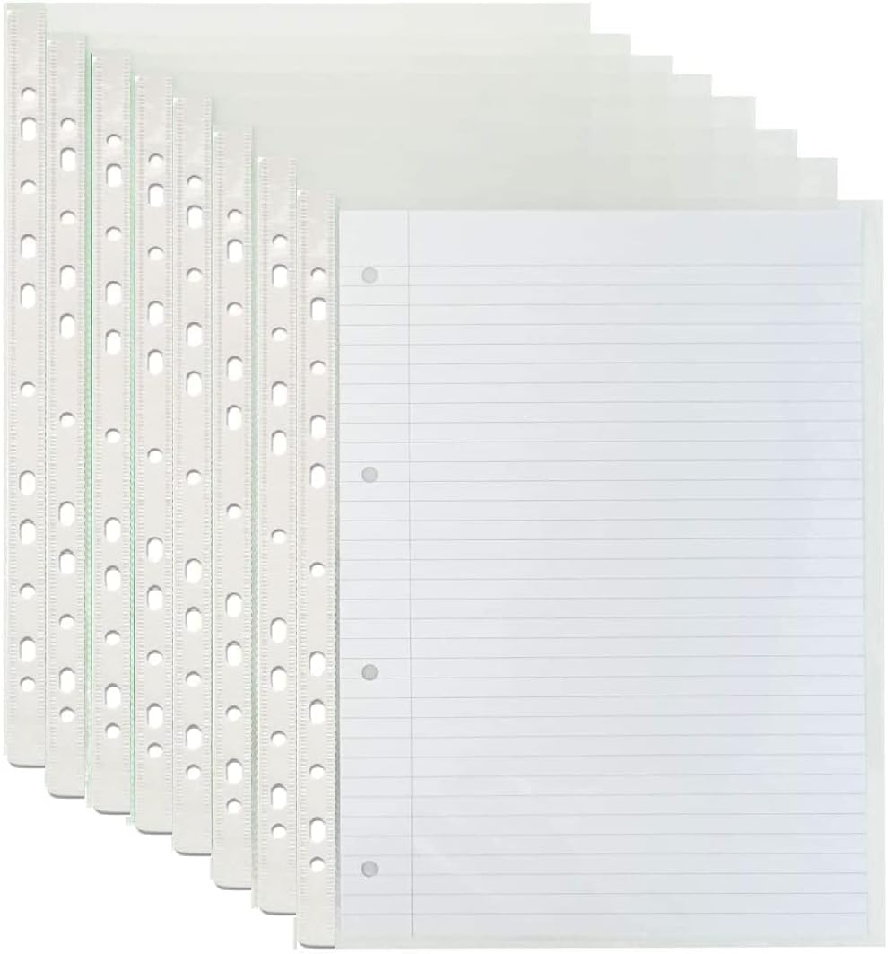 G4GADGET A4 Punched Pockets Value Pack - 500 Count | 10-15 Sheet Capacity | 30 Micron Clear Plastic 1