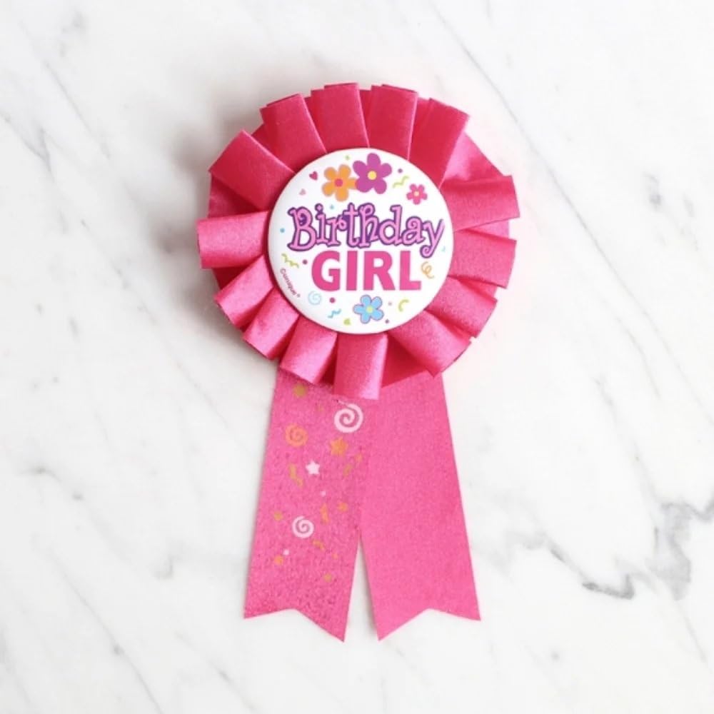Unique Party Birthday Girl Rosette Award Badge - Multicolor Polyester | 1 Count 5