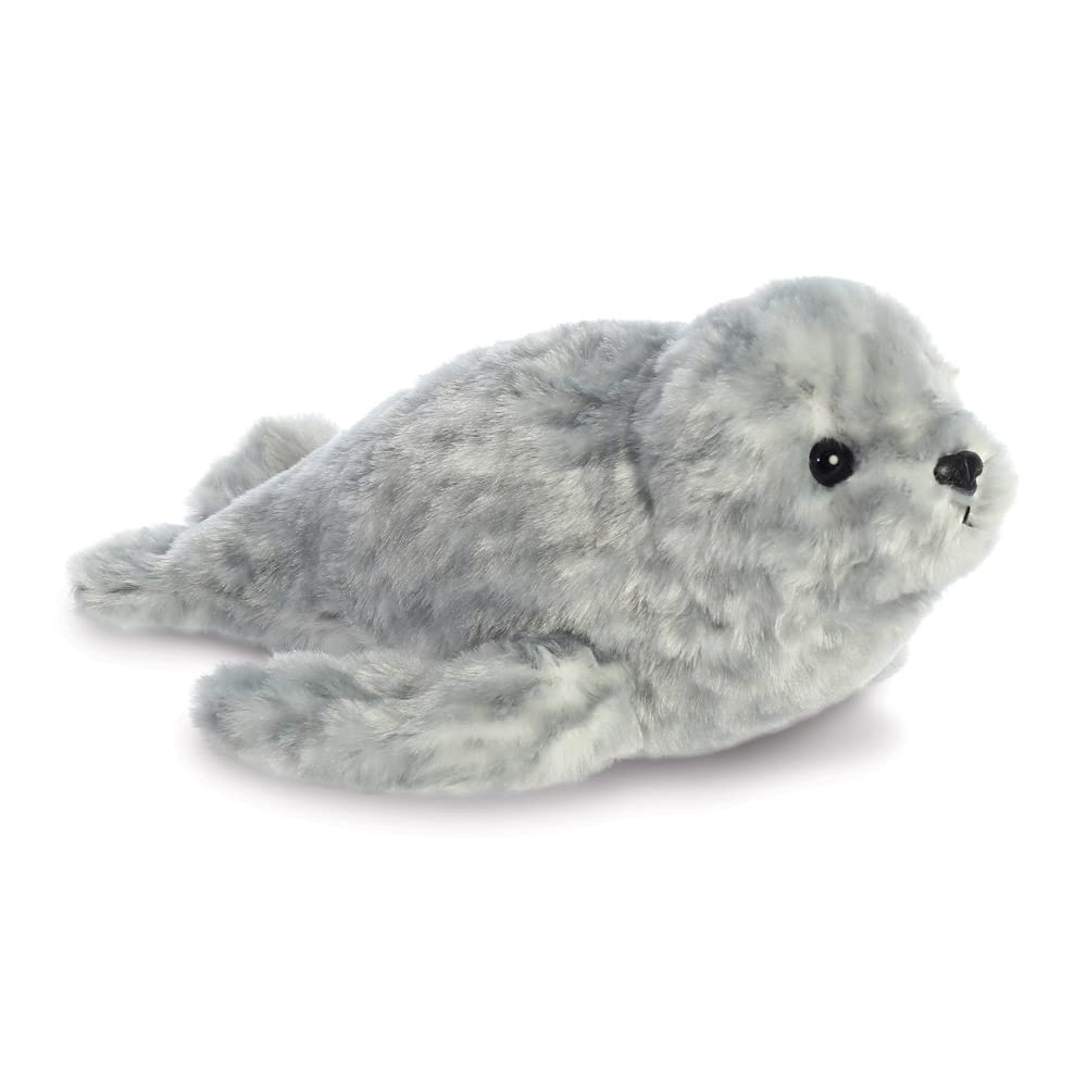 Aurora Mini Flopsies Harbour Seal - 8 Inch | Soft Toy | Grey
