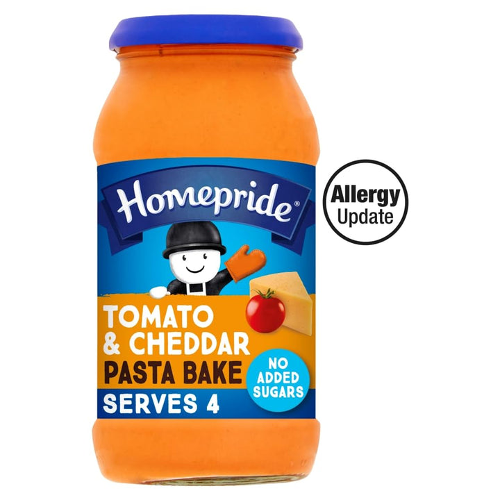 Homepride Creamy Tomato & Cheddar Pasta Bake Sauce, No Added Sugars, 485g