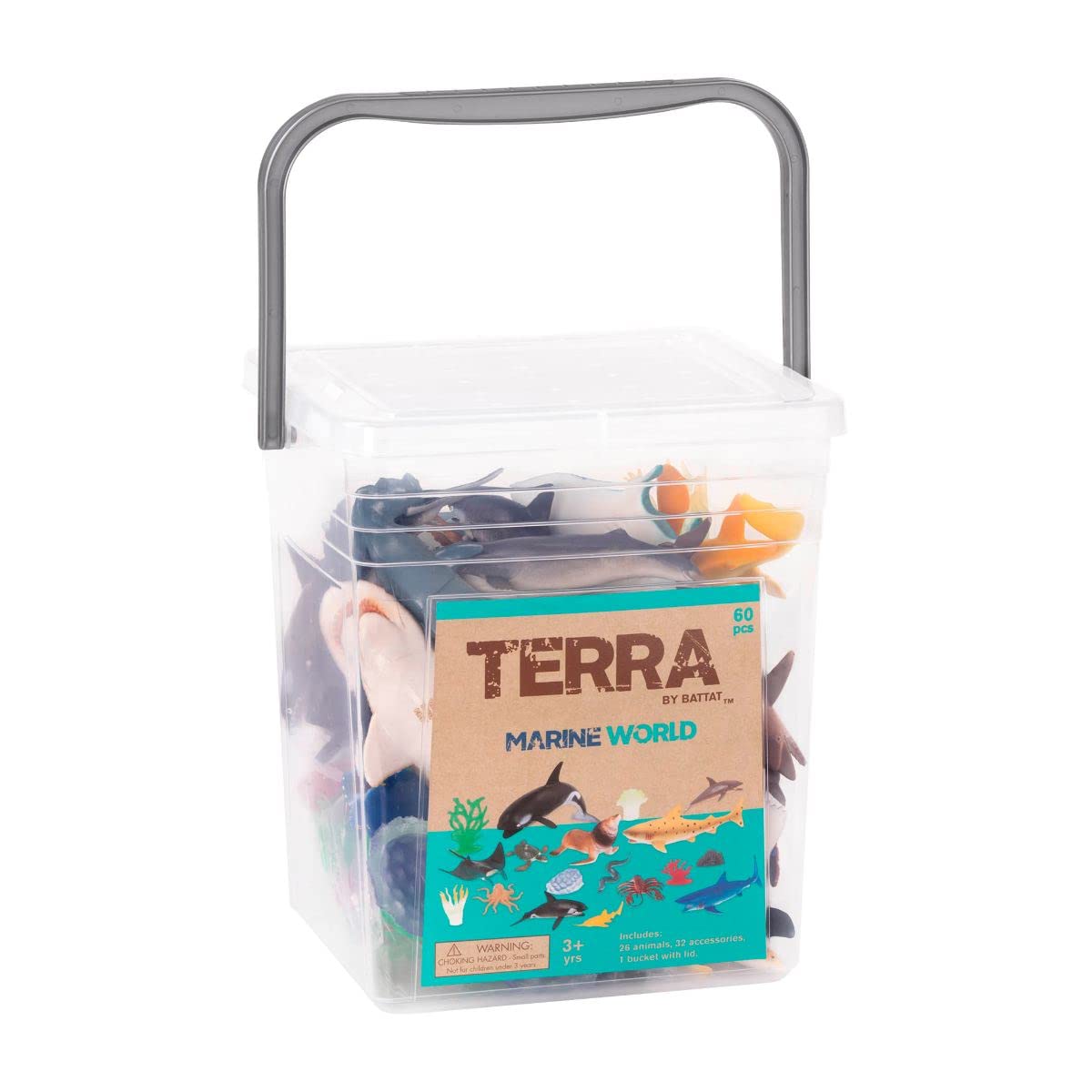 Terra by Battat Marine World Ocean Animal Toy Set - 60 Pieces | Realistic Figures | Ages 3+ 1