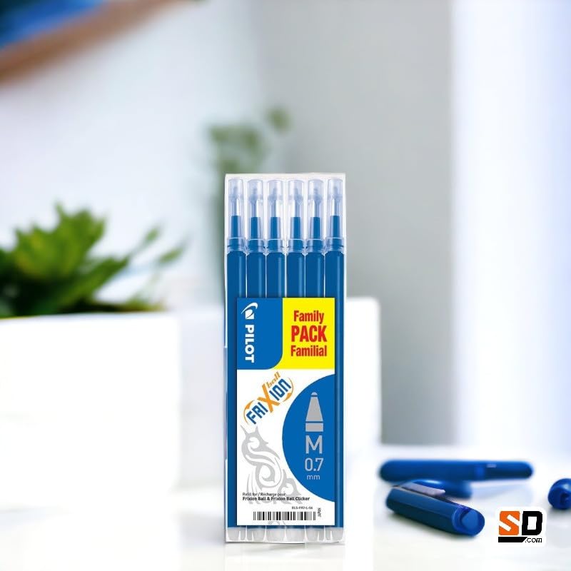PILOT Frixion Erasable Pen Refills - Thermo-Sensitive Gel Ink, 0.7mm Tip, Blue, 6 Count 2