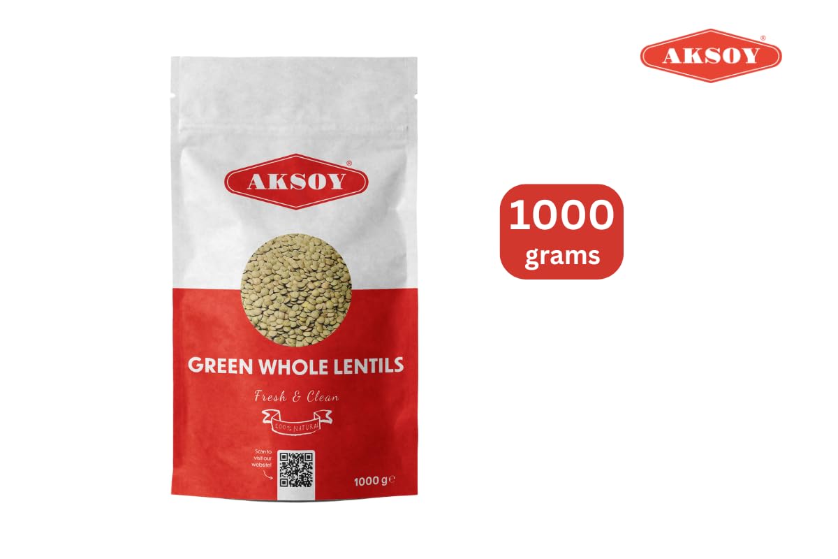 AKSOY Green Whole Lentils - 1kg Bag | Rich in Iron & Folate | Suitable for Vegetarians & Vegans 9