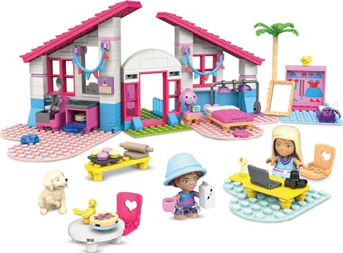 Mega Construx Barbie Malibu House Building Set - 305-Piece Playset for Ages 5+