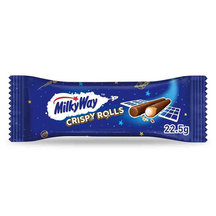 Milky Way Crispy Rolls, Milk Chocolate Biscuit Snack Bar, 24 x 22.5 g