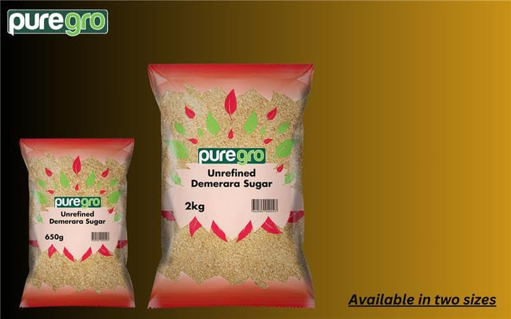 Puregro Demerara Sugar - Premium Golden Cane Sugar 2kg