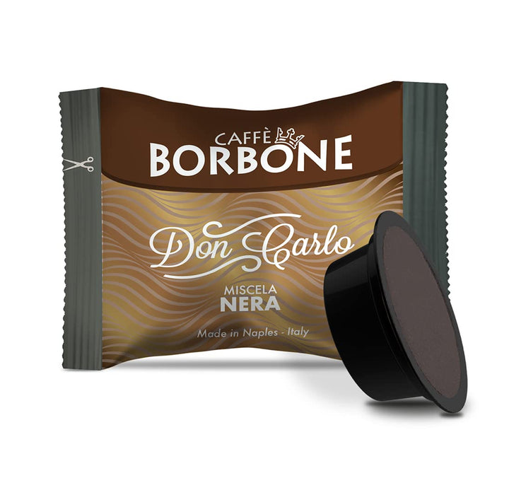 Caffè Borbone Don Carlo Black Coffee Blend - 50 Capsules for Lavazza A Modo Mio Machines