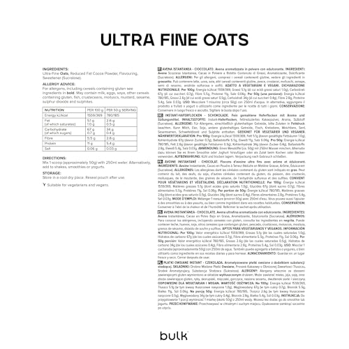 Bulk Ultra Fine Scottish Oats Chocolate 1 kg