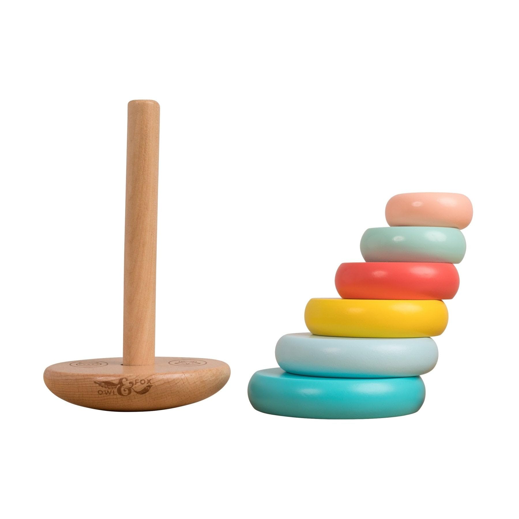 Owl & Fox Wooden Topple Tower - Stacking Toy for Toddlers 12 Months+ 2