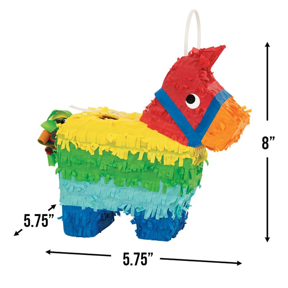Unique Mini Donkey Pinata Favour Decoration - Multicolour | 19 cm x 20 cm x 7 cm | Cardboard 2