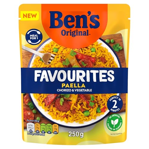 Ben's Original - Favourites Paella Chorizo and Vegetable Microwave Rice Meal (6x 250g) 6