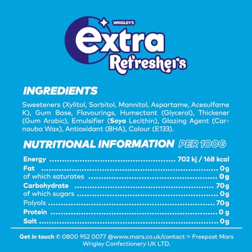 Extra - Refreshers Chewing Gum Bubblemint (112 Pieces, 16 Packs)
