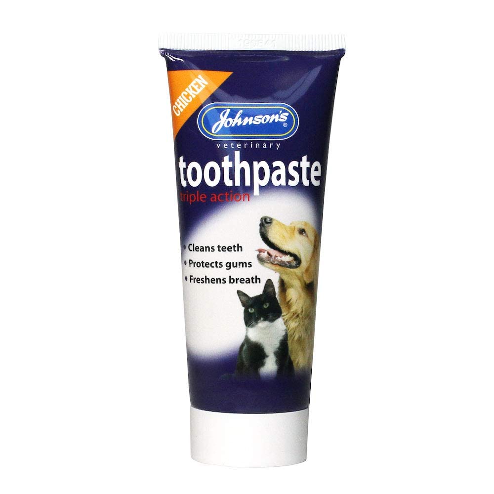 Johnsons Triple Action Chicken Toothpaste for Cats & Dogs | Plaque & Tartar Control | 50g