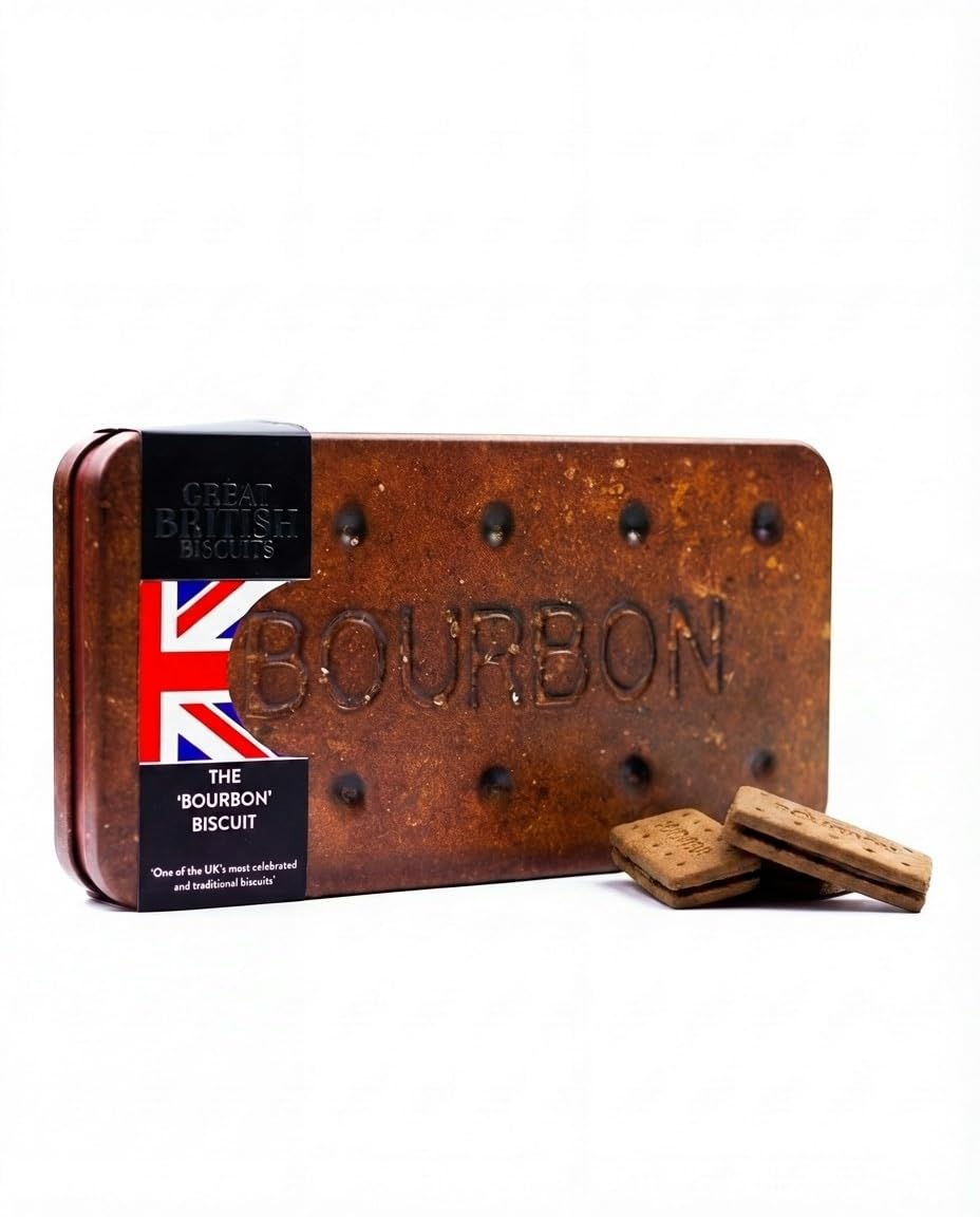 The Silver Crane co. Giant Bourbon Biscuits Gift Set - 400g Chocolate Sandwich Biscuits in Collectible Tin