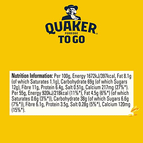Quaker - Porridge To Go Breakfast Bar Golden Syrup 12 x 55 g