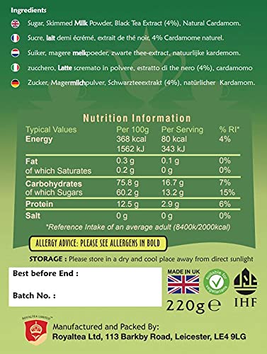 Royal Chai Elaichi Premium Instant Indian Tea Sweetened - 10 Sachets 11