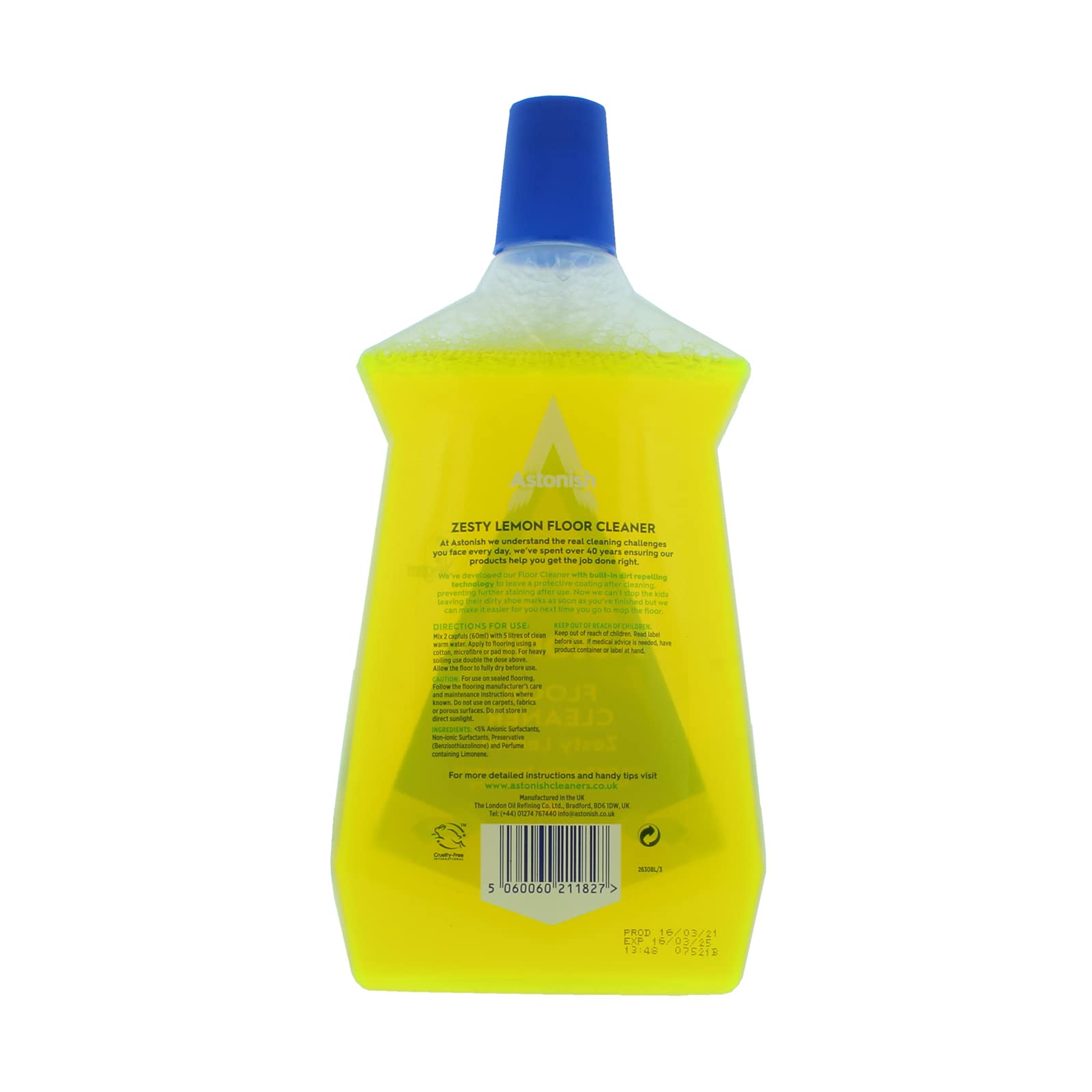 Astonish Floor Cleaner Zesty Lemon - Concentrated Liquid for Lasting Shine | 1 Litre