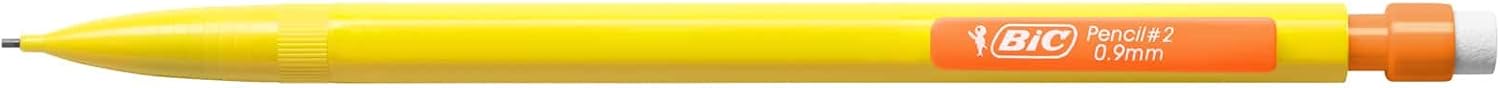 BIC Matic HB Mechanical Pencils and Eraser, Assorted Barrel Colours with Fine Point (0.9 mm), Pack of 12 4