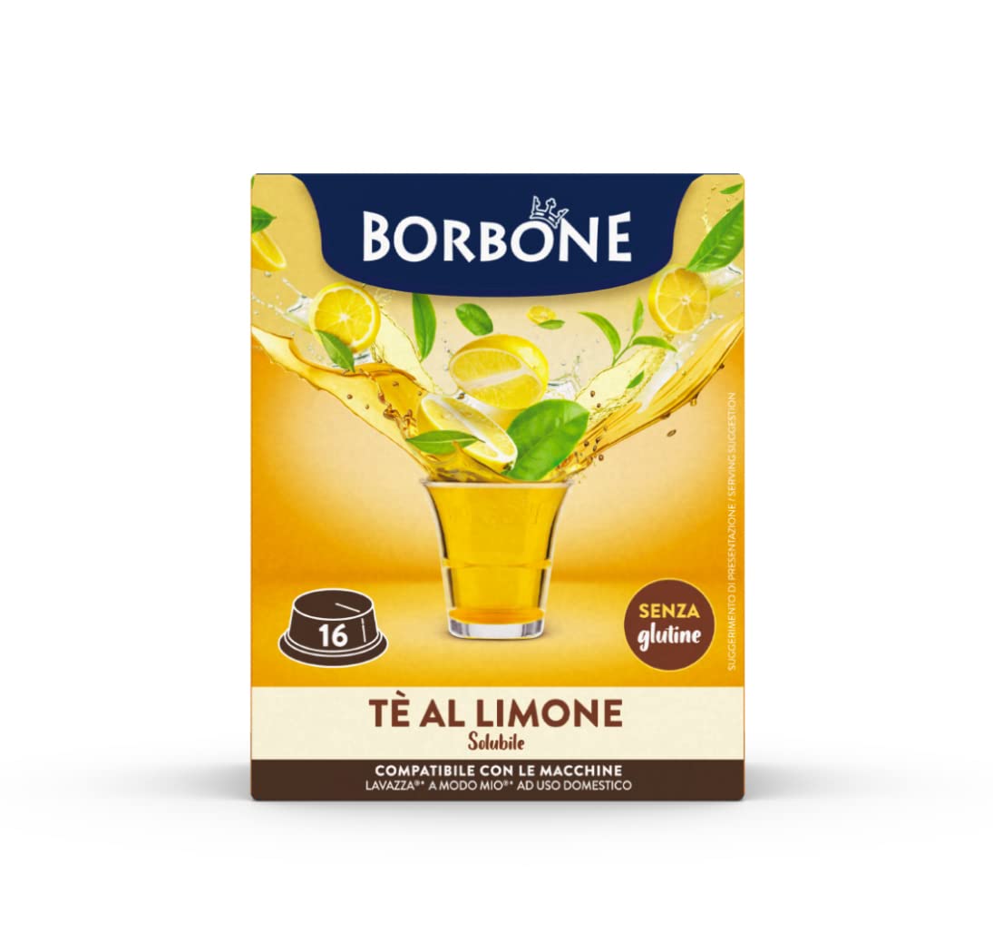 Caffè Borbone Lemon Tea - 96 Capsules (6 Packs of 16) - Compatible with Lavazza A Modo Mio 5