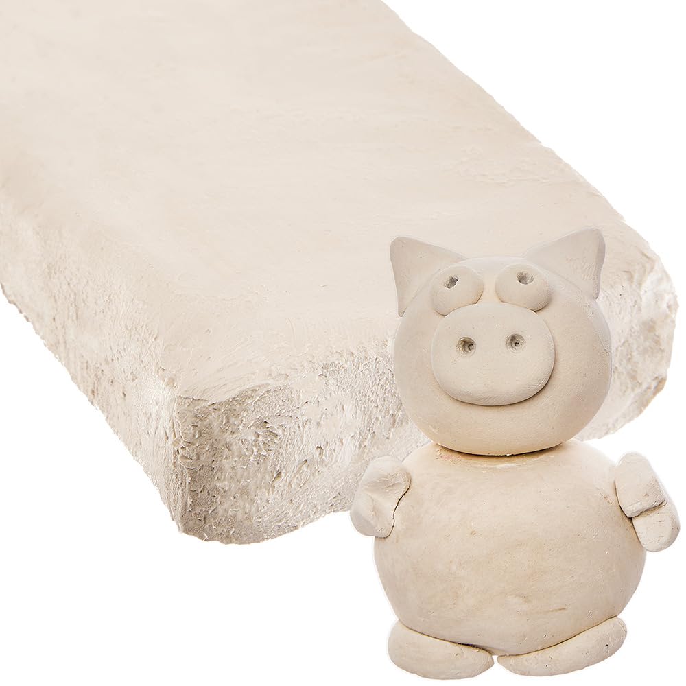 Baker Ross White Air Drying Clay - 1kg Pack | Soft Modelling Material | Paintable Finish