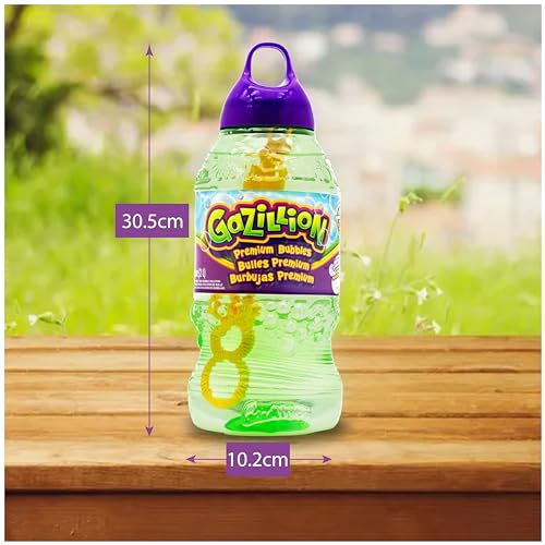 Gazillion Bubbles Original Bubble Solution 2L with 7-in-1 Wand - Non-Toxic, Long-Lasting Bubbles for Outdoor Play