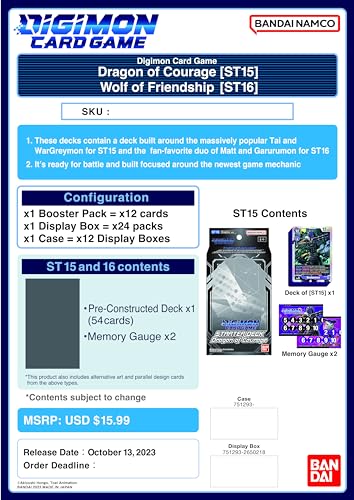 Bandai Digimon Card Game: Starter Deck - Dragon of Courage (ST15) 3