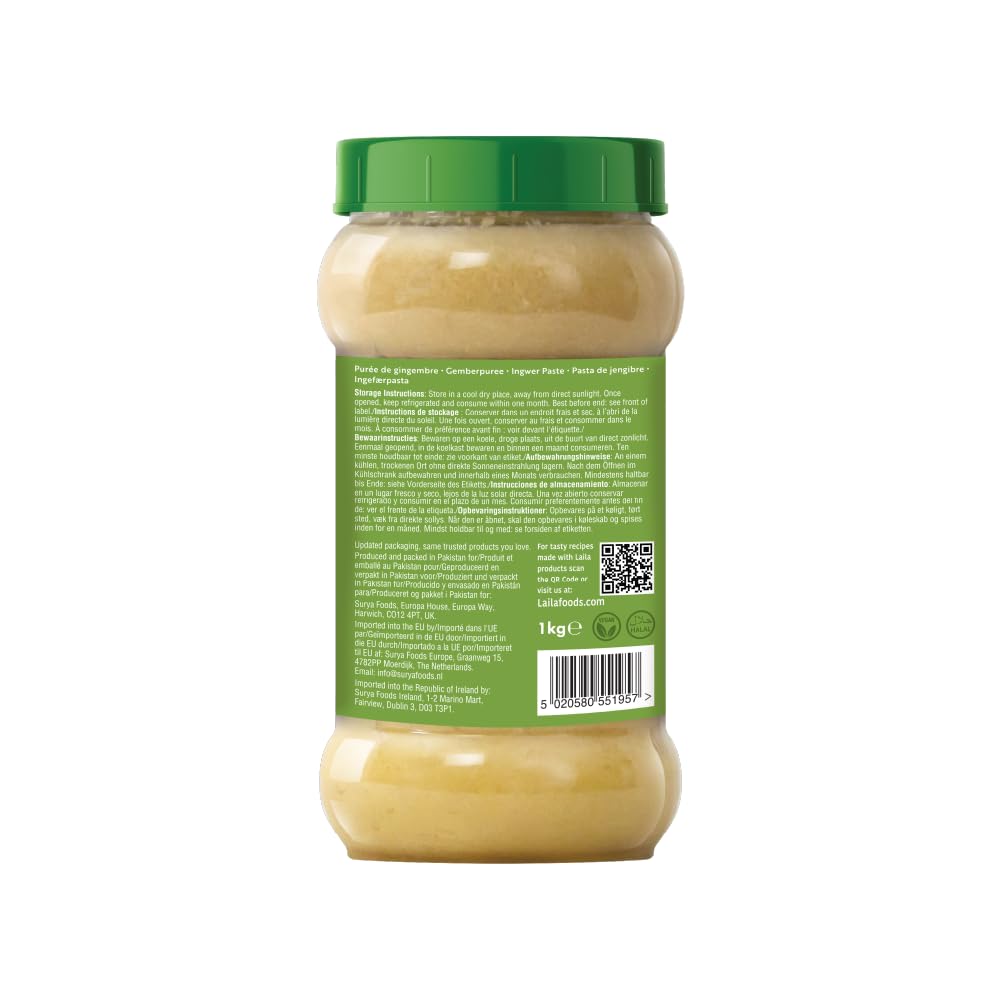 Laila Ingwerpaste 1kg – Gebrauchsfertige Kochpaste für Currys, Marinaden &amp; Pfannengerichte