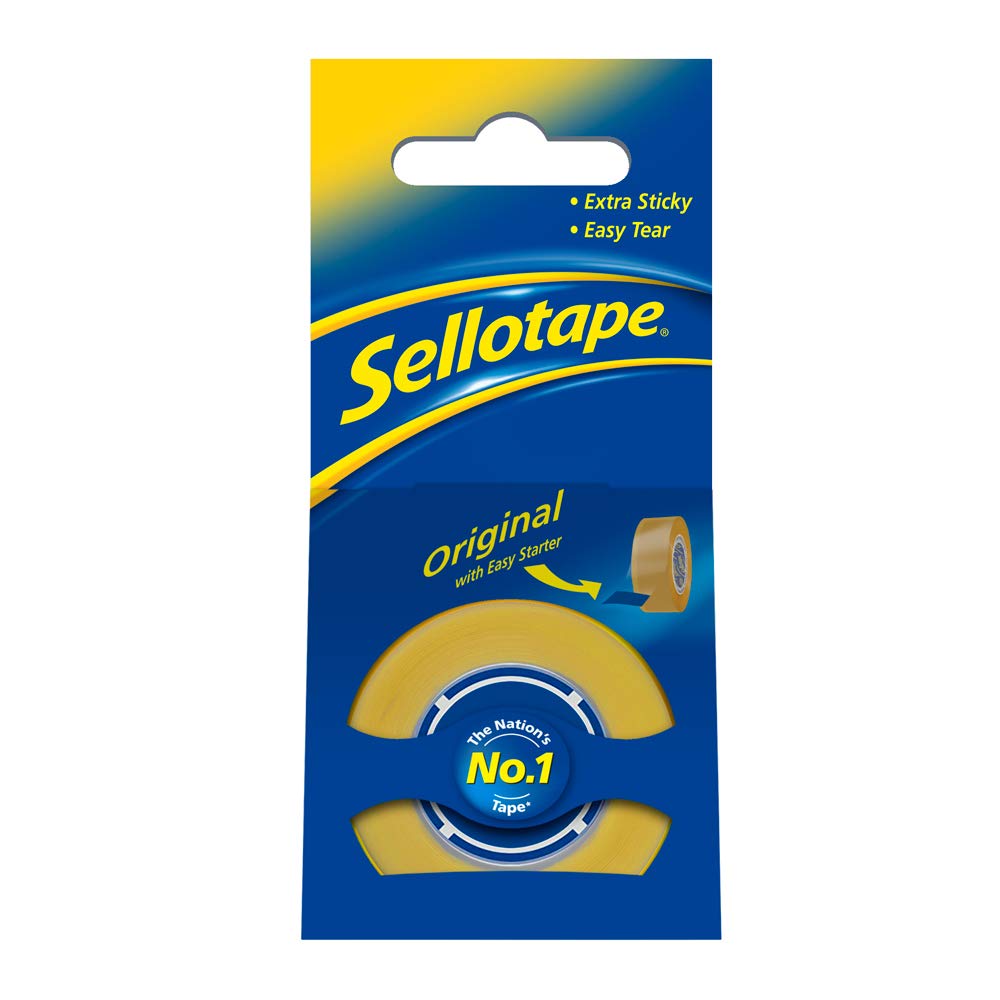 Sellotape Original Golden Tape - Extra Sticky Adhesive | 18mm x 25m | Clear Finish