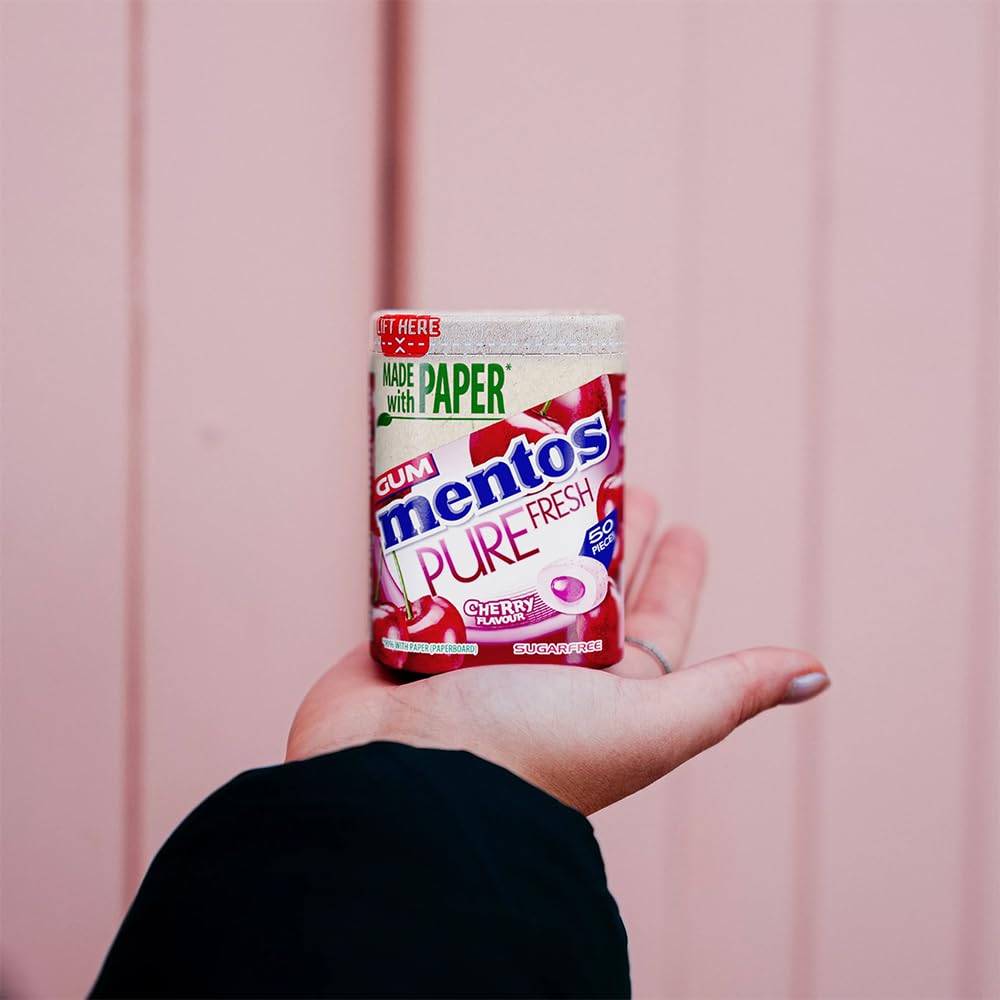 MENTOS Pure Fresh Sugar Free Chewing Gum - Cherry Flavor | 50 count (Pack of 6) 6