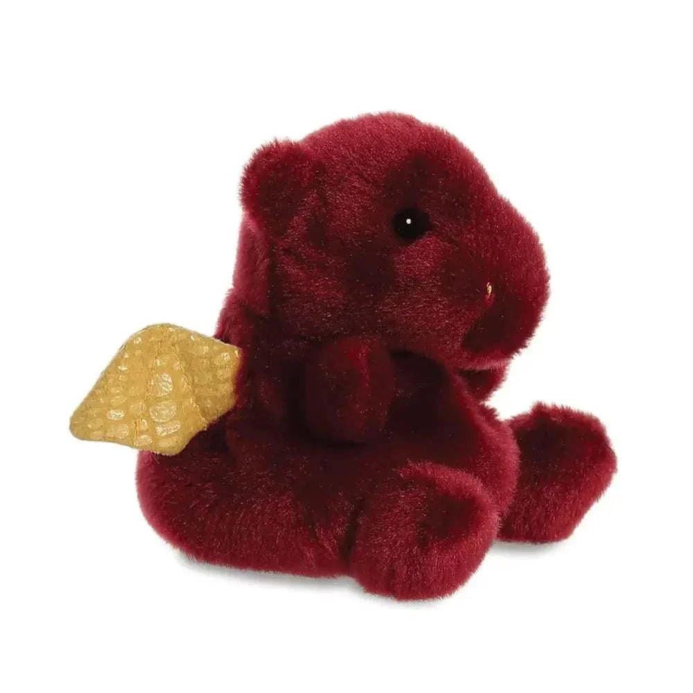 AURORA Palm Pals Aidan Dragon Stuffed Toy - Maroon Plush, 5 Inch, Suitable from Birth 1