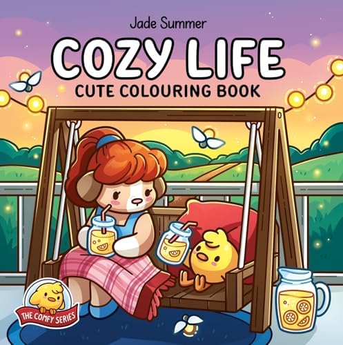Jade Summer Cozy Life: A Cute and Simple Colouring Book for Adults, Teens, and Children | 96 Pages 1