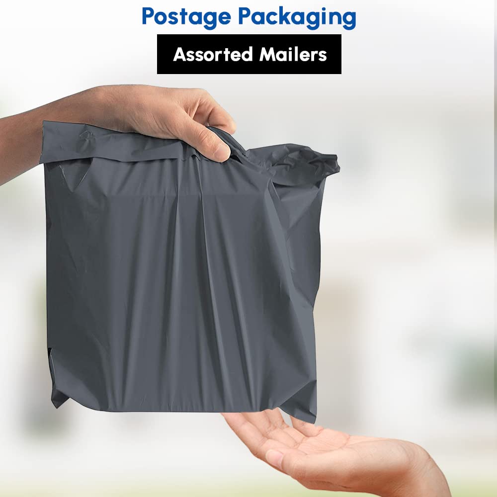 1ABOVE Grey Poly Postal Mailing Bags - 50 Pack | 12x16 Inch | Water Resistant & Tear-Proof 4