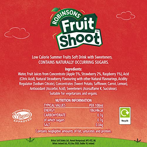 Robinsons Fruit Shoot Sommerfrüchte Kindersaftgetränk 4 x 200 ml – ohne Zuckerzusatz, Vitamine, auslaufsicherer Verschluss 4