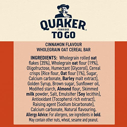 Quaker - Porridge To Go Cinnamon Breakfast Bars 2 x 55 g