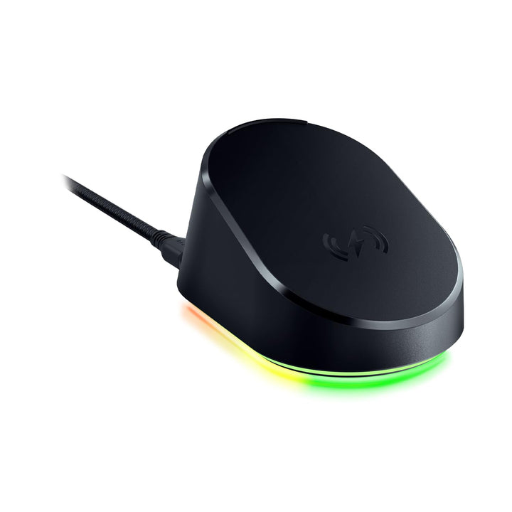 Razer Mouse Dock Pro & Charging Puck - Magnetic Wireless Charging Dock with 8K Hz Transceiver & RGB Lighting